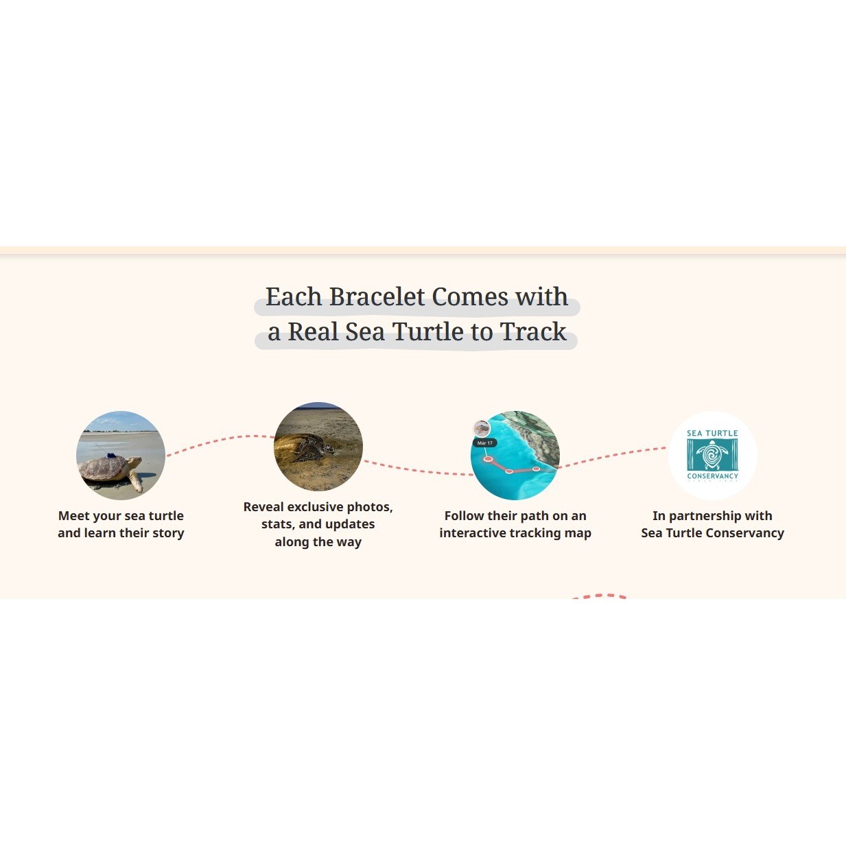 Fahlo White Beaded The Journey Sea Turtle Tracking Stretch Bracelet