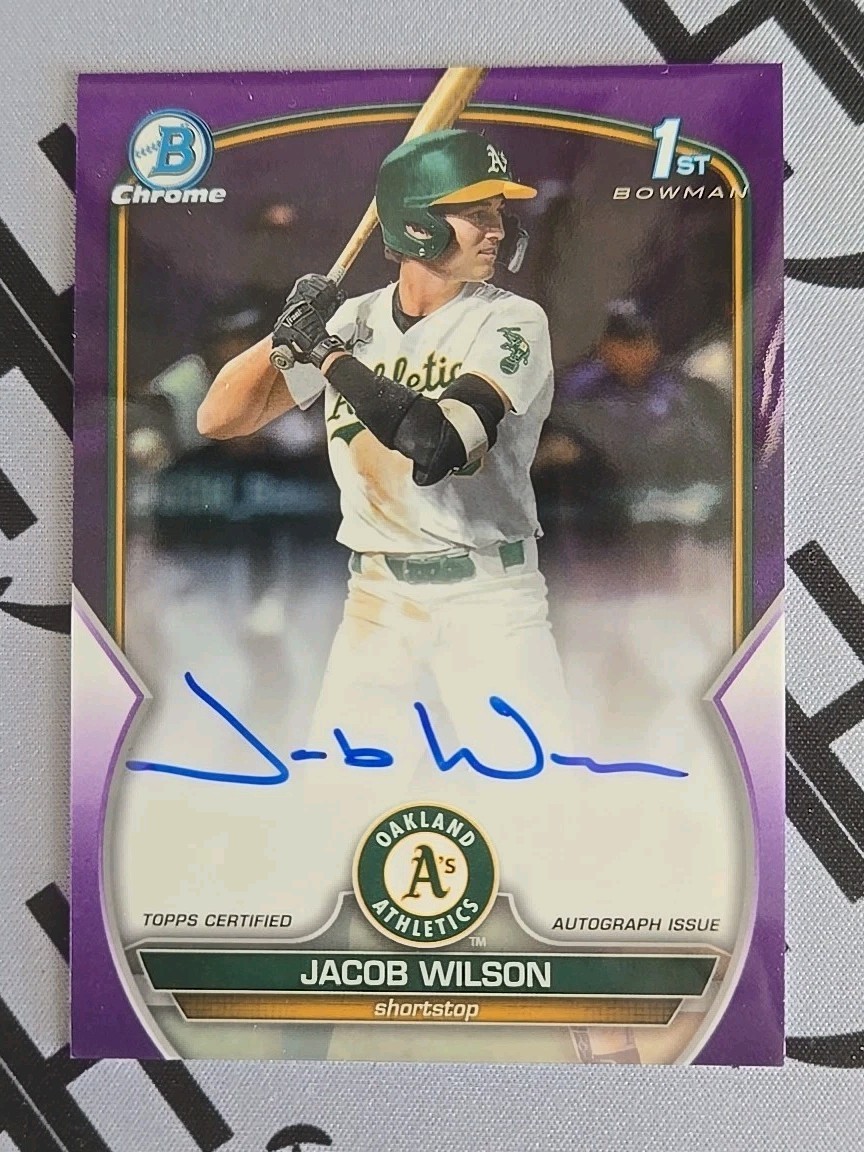 2023 Bowman Chrome Jacob Wilson 1st Auto PURPLE Refractor /250 #CDA-JWI