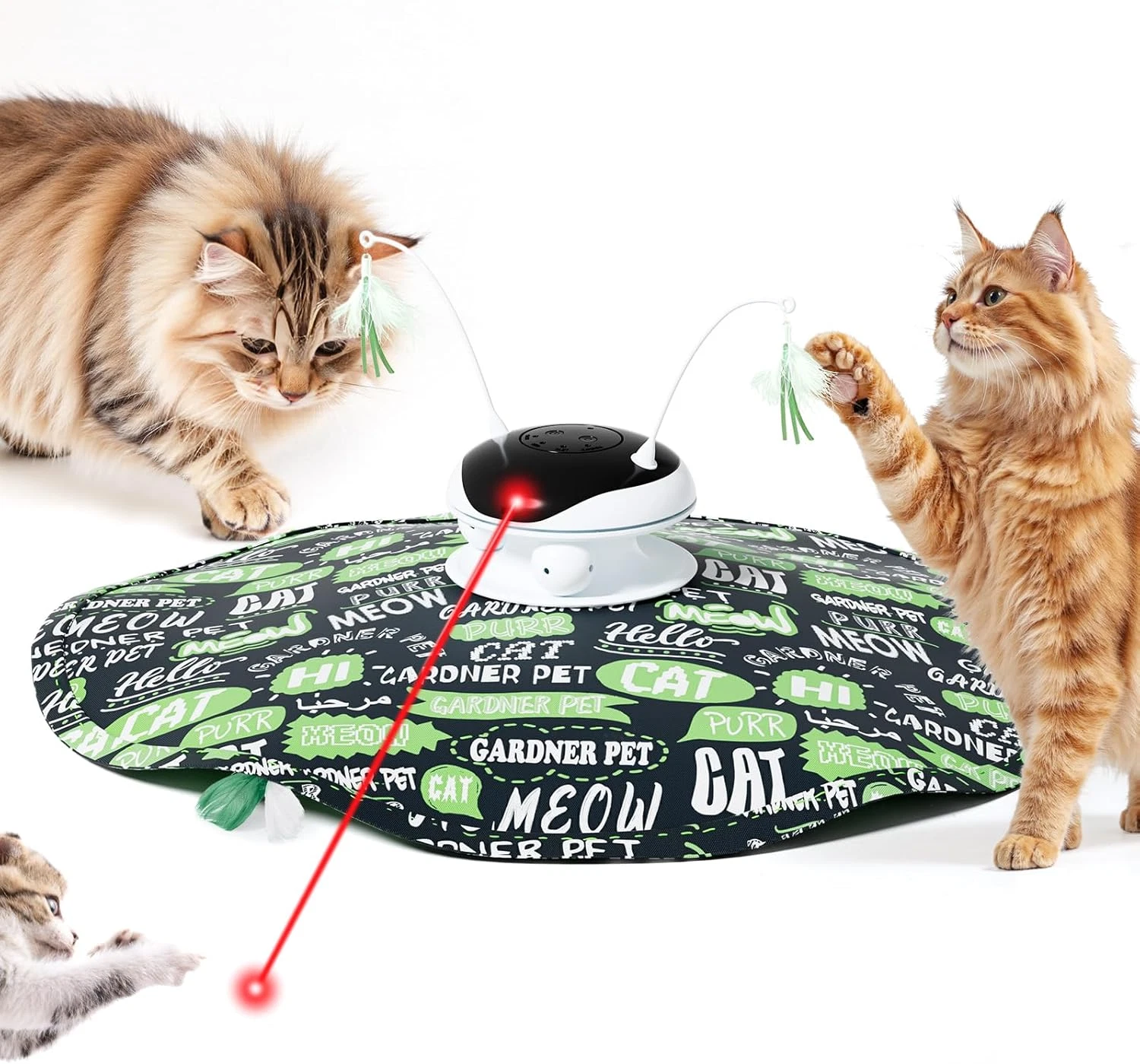 Cat Laser Toys,Usb Chargeable 5 In1 Hide and Seek Automatic Interactive Kitten T