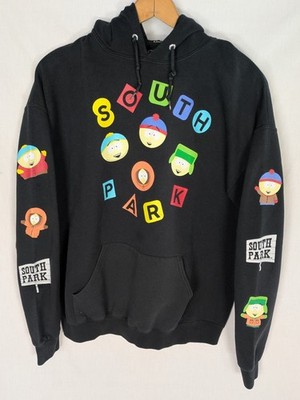 SOUTH PARK Hoodie Xlarge Comedy Partners Black Sweatshirt Double Sleeve Graphic