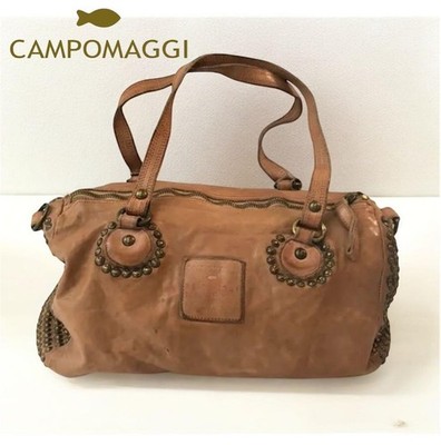 CAMPOMAGGI Studded Duffle Bag Camel