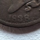 1838 United States 🇺🇲 Coronet Head Large Cent BN F++  Strike Error/ Defective — photo 4