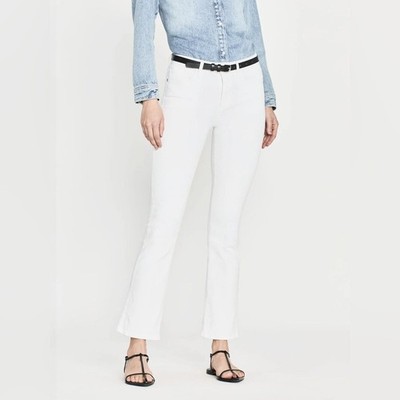 FRAME Le Crop Mini Boot White Jeans