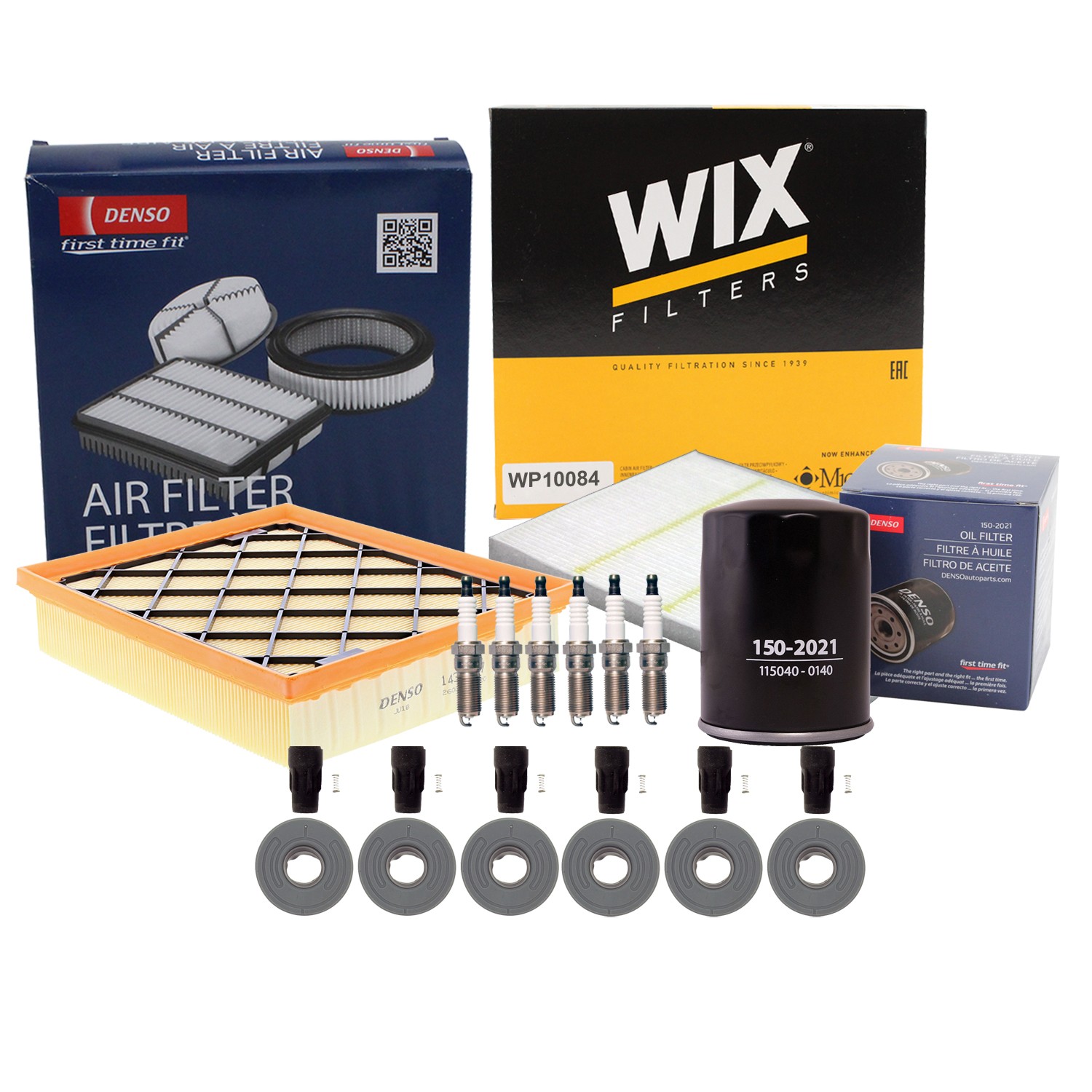 Denso Tune Up Kit NGK 6 Spark Plugs  Boots Kit for Edge MKX 3.7L V6 GAS Vin R