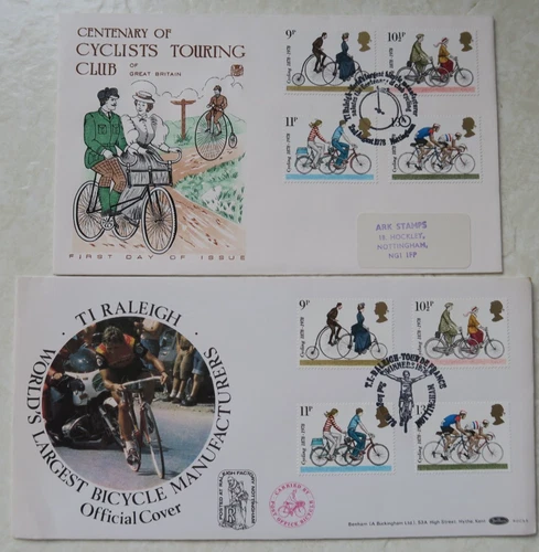 1978 BENHAM BOCS5 & STUART FDCS-CYCLISTS- TI RALEIGH  TOUR DE FRANCE & CENTENARY
