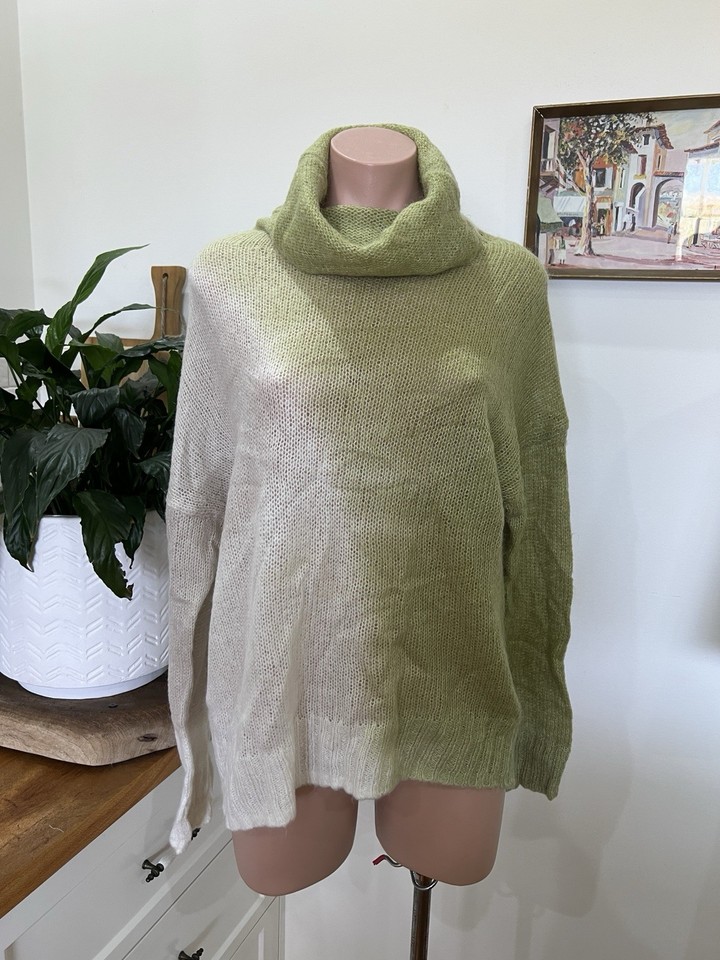 SABA ombré Mohair Roll Neck Jumper Size S XS 