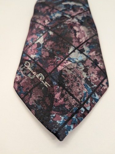 Oscar de la Renta Castner Knott Multicolor Abstract Pointed Classic Necktie Tie - Picture 2 of 9