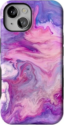 iPhone 14 Tie Dye Purple Marble Case Military Protection Wireless Charging-image