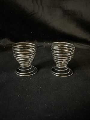 Mid Century - Stainless Steel Design Egg Cups - Set of 2
