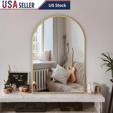 Arched Wall Mirror Shatterproof Aluminum Frame HD Reflection Easy Installation