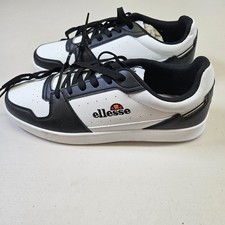 Ellesse Mens Trainers UK 10 Black White Sneakers Casual Lace Up Shoes