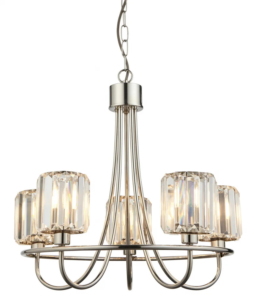 Ceiling Light Silver Berenice 5 Bright Nickel Endon 104108