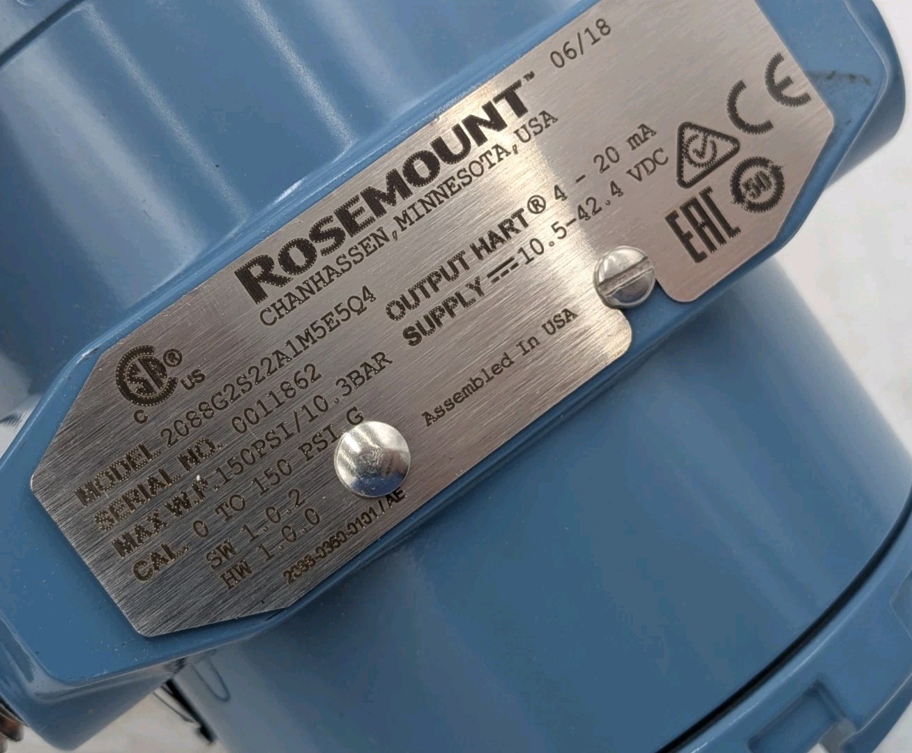 Emerson Rosemount 2088G2S22A1M5E5Q4 Pressure Transmitter