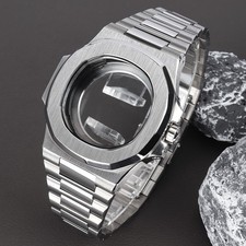 40mm AR Sapphire STEEL Brushed Silver Diver Watch Case For Seiko NH35 NH36 NH34
