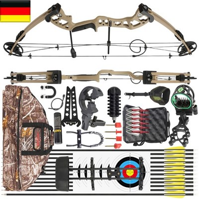 Bogenschießen Compoundbogen Set Sportbogen 30-55lbs Einstellbar Erwachsene Jagd