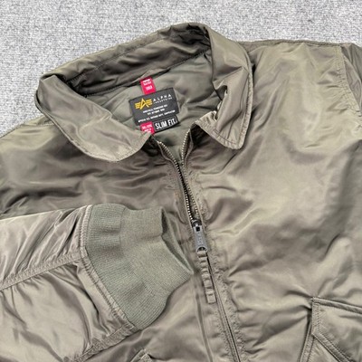 Alpha Industries Bomber Jacket 3XL Green Slim Fit CWU 45/P Flight