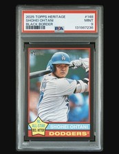 Shohei Ohtani-2025 Topps Heritage #148 Black Border SP PSA 9 POP 1- 2 Higher MVP