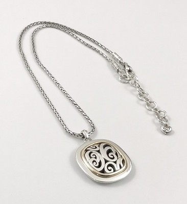 Brighton Spin Master Silver and Gold Toned Reversible Necklace EUC. #1284