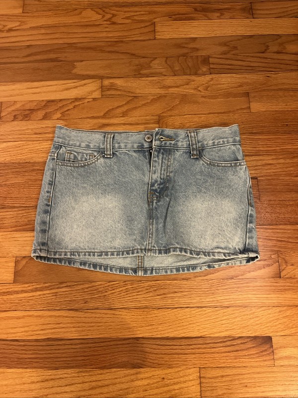 Brandy Melville John Galt Malia Denim Mini Zip Skirt