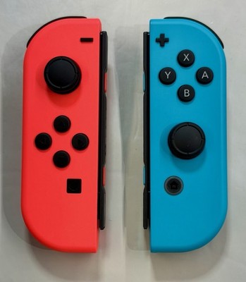 Nintendo Authentic Joy-Con Controller - Neon Red / Neon Blue - Tested - No Drift
