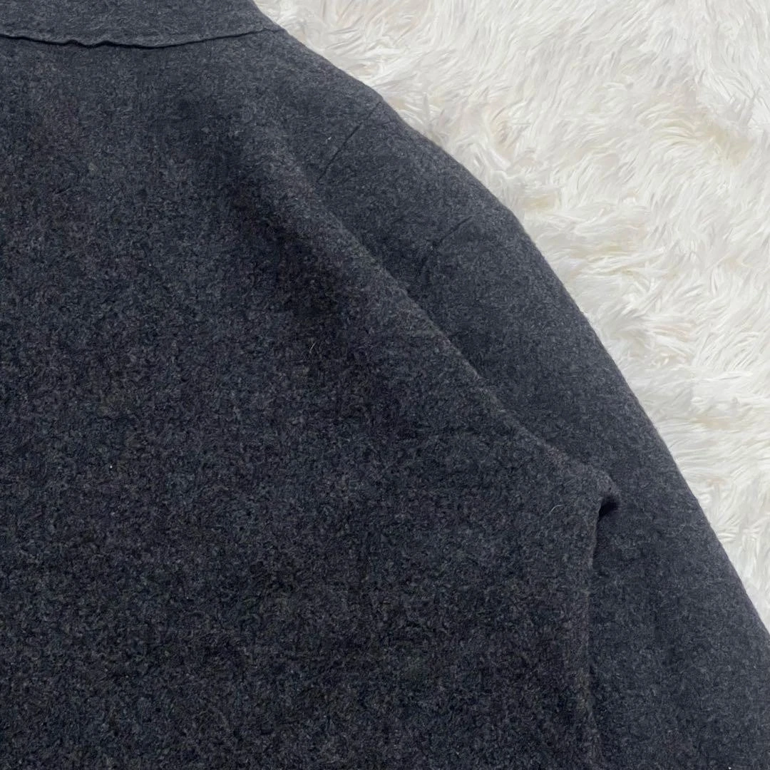 45rpm Charcoal Wool Mock Neck Collarless Jacket Embroidered Japan Size 3 image 12