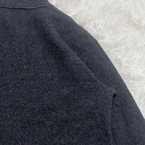 45rpm Charcoal Wool Mock Neck Collarless Jacket Embroidered Japan Size 3 image 12