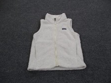 Patagonia Vest Jacket Girls L 12 White Los Gatos Fuzzy Fleece Outdoor 65490