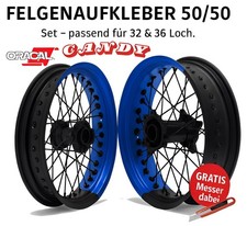 Produktbild - 50/50 Supermoto 4x Aufkleber Vo+Hi Set Candy Excel, VMX, Behr 36/32Speichen Halb