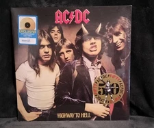 AC/DC Highway to Hell 50th Ann Gold Nugget Vinyl + Print NEW SEALED