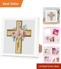 Complete Cross Stitch Kit with Framed Floral Design - Perfect for Beginners