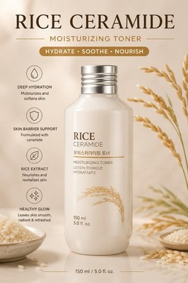 Rice Ceramide Moisturizing Toner 5.0 fl oz Hydrating Korean Facial Toner Sealed
