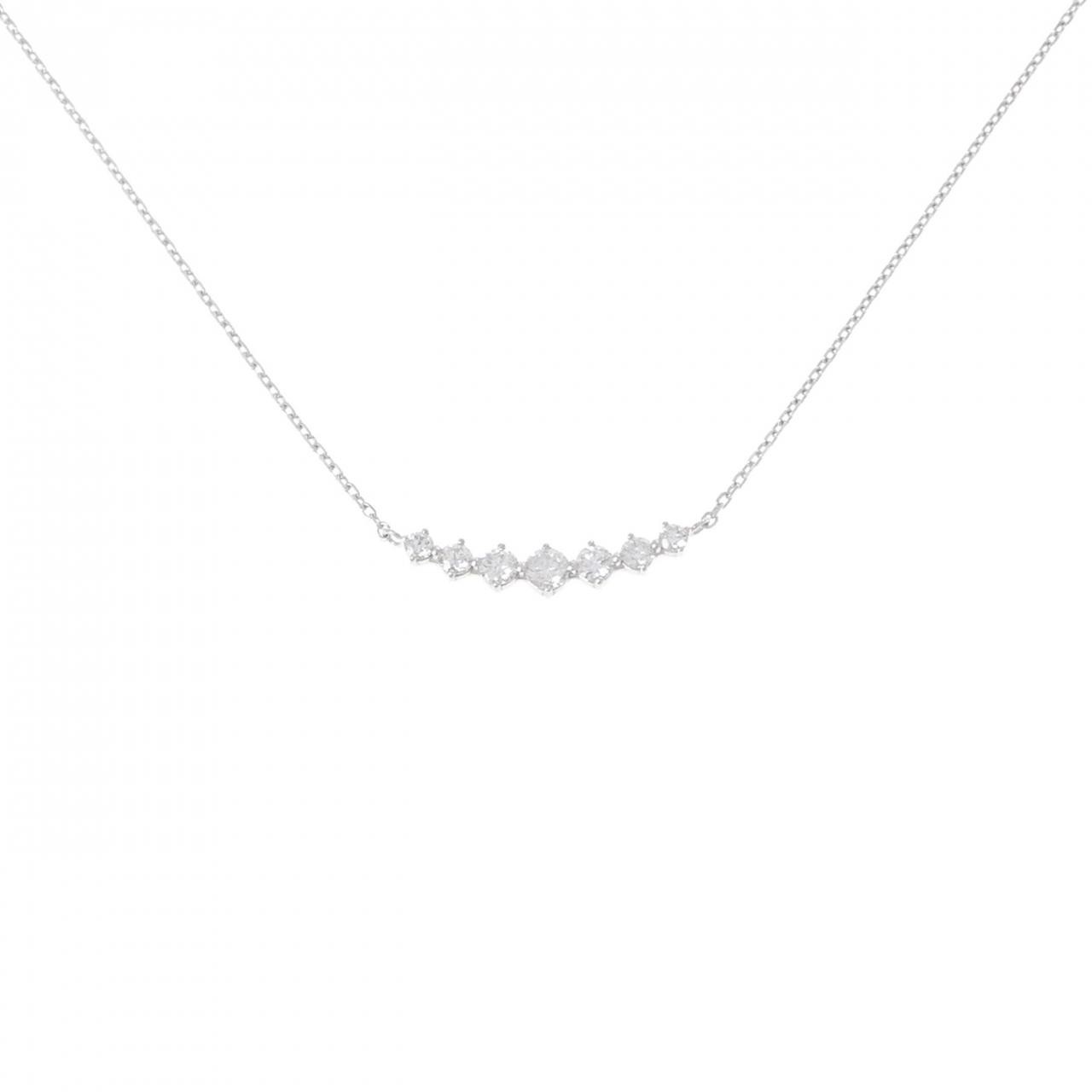 Authentic K18WG Diamond Necklace 0.38CT #230-000-444-1891