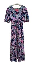 LILLY PULITZER XS Manuela Maxi Dress Oyster Bay Navy You've Been Spotted