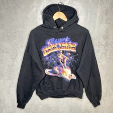 Childish Space Planet Hoodie Mens Size UK Medium Black Heavyweight Cotton TGF
