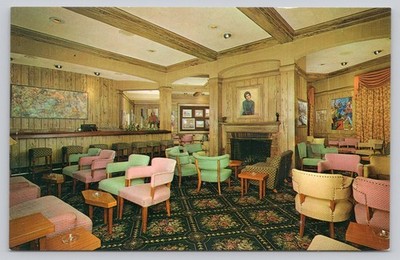 Lighthouse Inn CT - The Captain's Gallery Lounge Bar - Vintage Plastichrome PC