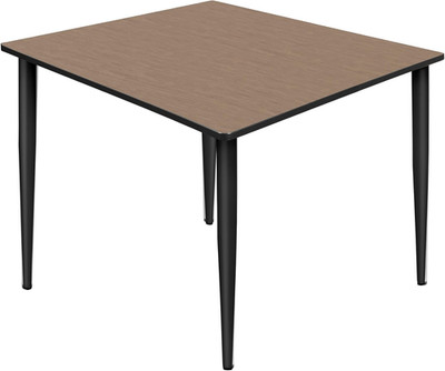 Noble Oak 48'' Square Breakroom Table with Stylish Black Tapered Legs