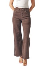 Wakee Chocolate Brown Soft Wide Leg Jeans BA283