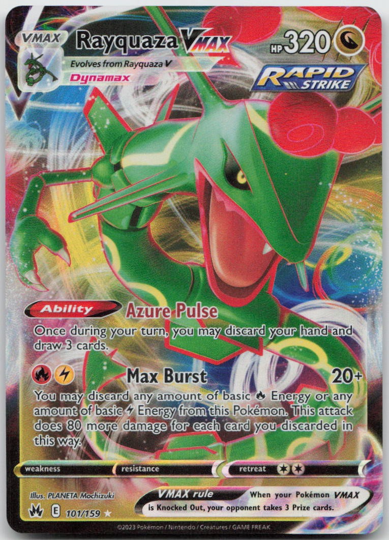 Rayquaza VMAX 101/159 Holo VMAX Rare Crown Zenith Pokemon TCG NM