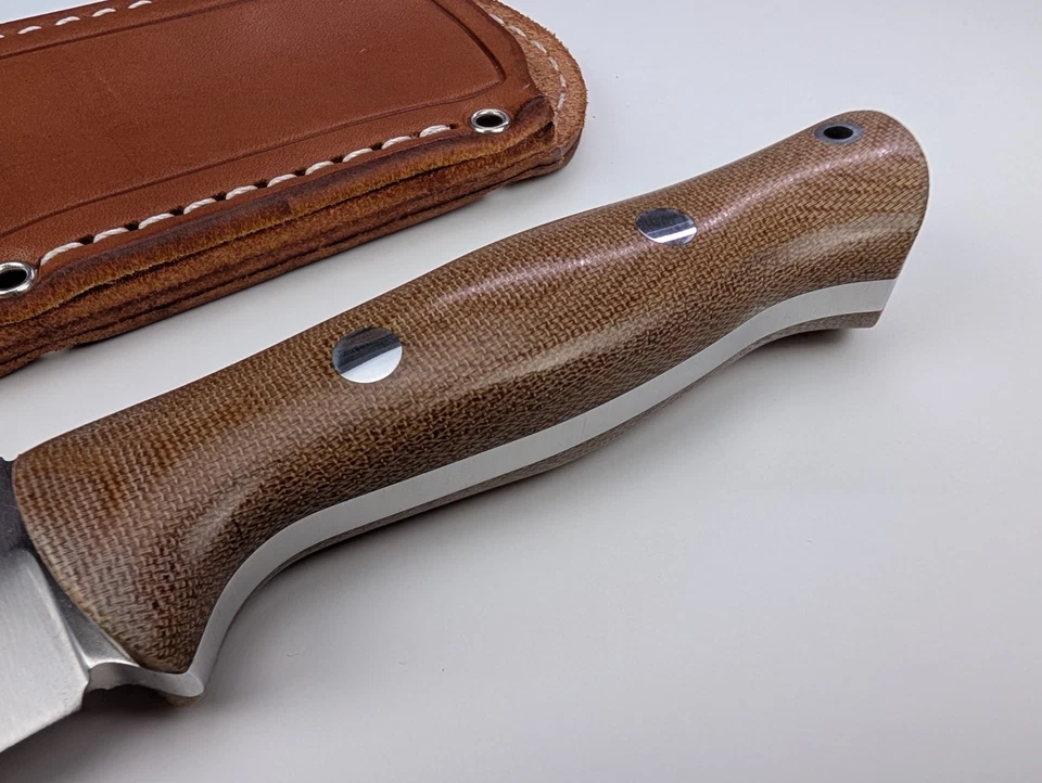 Bark River Knives Bravo 1 刀天然帆布 Micarta 手柄 A2 钢 07-111MNC — 第 4/4 张图片