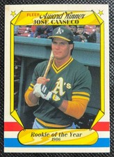 1987 Fleer Award Winners Jose Canseco #6 Athletics