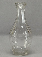 American Pittsburgh Panel Cut Blown Flint Glass Bar Bottle Circa 1840-1850s