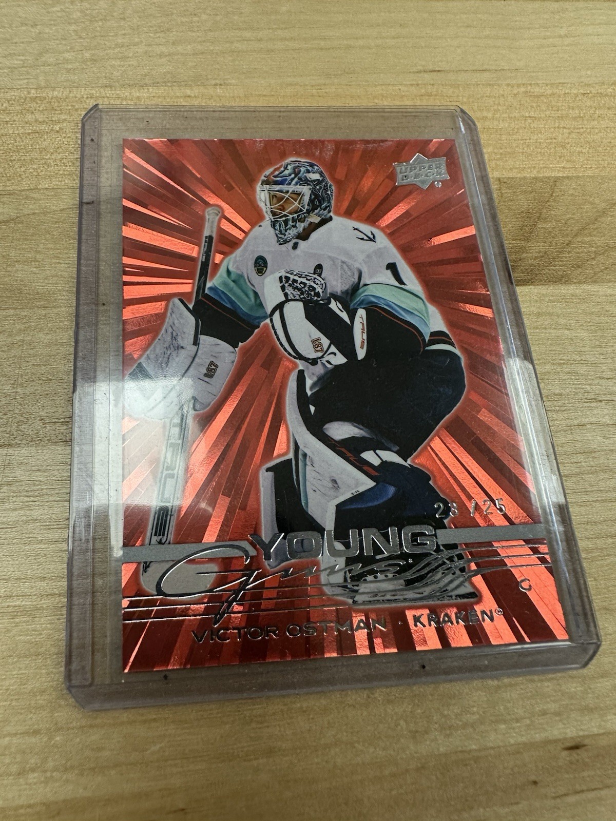 2025-26 Upper Deck Series 1 Red /25 Victor Ostman Outburst Young Guns 245