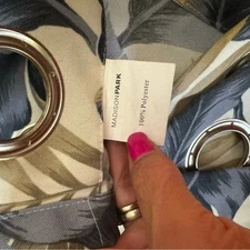 Set of 6 Madison Park Banana Leaf / Palm Leaf Window Curtain Panels