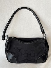 Nine West Small Satchel Purse Canvas w Leather Strap 9 x 6 x 3 in with 9 in Hang