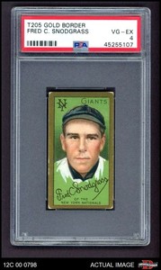 1911 T205 Fred Snodgrass Giants PSA 4 - VG/EX