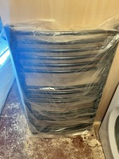 Toreno Heated Towel Rail - Matt Black - 600 x 1000mm - Curved Bars
