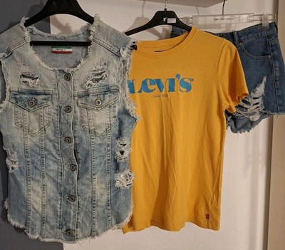   LEVI'S LEVIS T-SHIRT Jeansweste Shorts Paket Gr 164 GEPFLEGT  