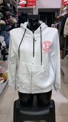 BALDININI Womens White Logo Zip Sweatshirt Size M BD07