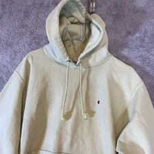 Vintage 90s Champion Reverse Weave Hoodie Men s Medium Green Pullover Distressed