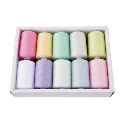 Cozenta Sewing Thread, 10-Roll Set, For Regular Fabrics, Approx. 900M/Roll (Mul_